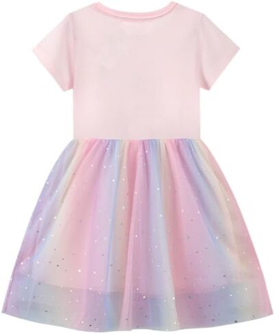 Toddler Girl Ice Cream Sequin Pattern Summer Dress Casual Style Clothes in Saudi Arabia