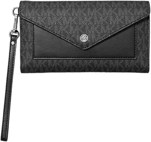 Michael Kors Jet Set Large Signature Logo Envelope Wristlet Wallet (Brown) in Kuwait