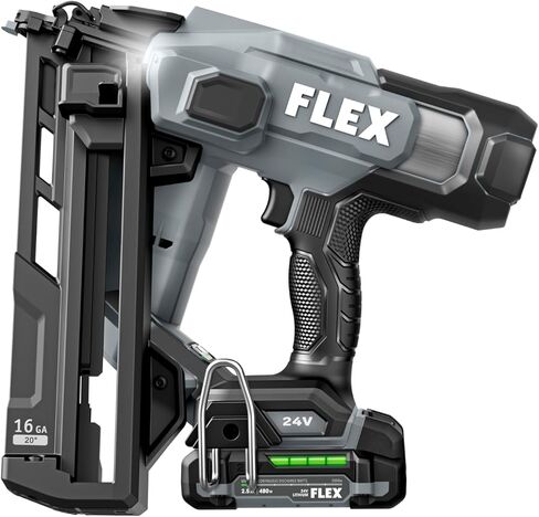FLEX 24V Brushless Cordless 16 Gauge 1-1/4-inch to 2-1/2-inch Angled Finish Nailer Kit with 2.5Ah Lithium Battery and 160W Fast Charger - FX4321A-1A in Kuwait