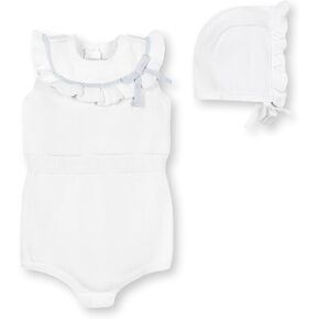 Hope & Henry Layette Kimono Button Sweater, Legging, and Beanie 3-Piece Set