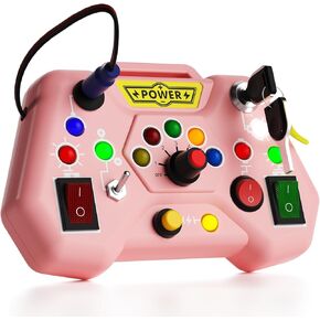 Toddler Busy Board With LED Light - Baby Game Sensory Toys,Light Switches Montessori Toys for 1 Year Old，Kids Educational Learning Activities Toys,Travel Toys and Birthday Gifts for 1 2 3 4 Boys Girls