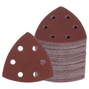 120pcs Mouse Sander Detail Sandpaper - [3000 Grit, 3-1/2"] Triangle Hook and Loop Assorted Sanding Pads Sheet for Wood Furniture Polishing Use | 6 Hole, Aluminum Oxide