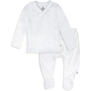 HonestBaby Multipack Gift Bundle Sets Mix Match Outfits 100% Organic Cotton for Newborn Infant Baby Boys, Girls, Unisex, Honestly Pure White, 0-3 Months