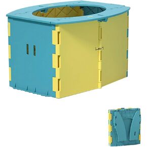 Travel Potty for Kids, Reusable Portable Folding Potty for Toddler, Travel Foldable Toilet for Travel Outdoor Camping, Toddler Potty Seat for Baby Potty Training (Yellow)