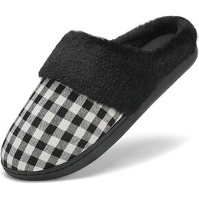 Nihaoya Slippers for Women Indoor Fuzzy Womens House Shoes Bedroom Slippers for Men Comfy Warm Winter Slip on Outdoor Slide