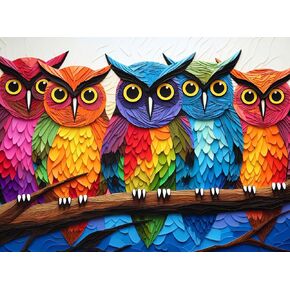 Owl Oasis: The Vibrant Perch - Premium 1000-Piece Jigsaw Puzzle - by Cross & Glory