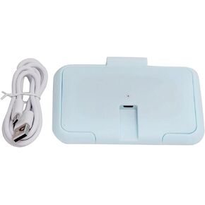 Portable USB Wet Wipe Warmer Thermostat Temperature Light Blue Heat Double Layers Cover Baby Wet Wipe Heater