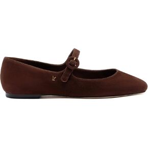 Larroudé Blair Ballet Flat in Brown Suede
