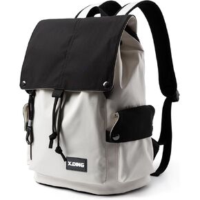 Vintage Leather Laptop Backpack For Men Large Waterproof Fit 15.6 inch Laptop School Casual Bookbag Work College Travel Business Smooth Zipper Backpack