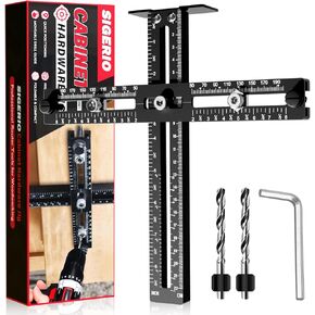 Aluminum Alloy Cabinet Jig for Handles and Pulls, Adjustable Cabinet Hardware Jig, Longer Adjustment Range Cabinet Tool Jig