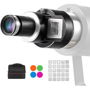 Bowens Mount Optical Snoot Conical, Spotlight Snoot Photography, Flash Projector Attachment Kit with 19° Projection Lens for Photography Studio, Video, Artist Modelling Shape Light