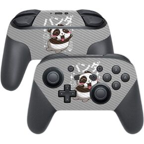 MightySkins Carbon Fiber Skin for Nintendo Switch Pro Controller - Panda Kawaii | Protective, Durable Textured Carbon Fiber Finish | Easy to Apply, Remove, and Change Styles | Made in The USA