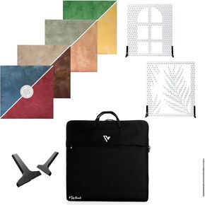 V-FLAT WORLD The Duo Board Background Textured Kit, 4 x Duo Boards (24"x24") - 2 x Shadow Boards - Duo Legs and Carry Bag Included