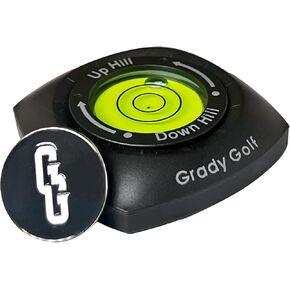 Golf Green Reader with Magnetic Golf Ball Marker - Putting Trainer with Golf Ball Marker Level for The Putting Green. Putting Training aid for The Perfect putt. Pitch Black