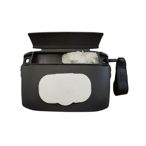 BEEKEEPR Baby Wipes Holder Charcoal, On The Go Travel Wipes Case, Holds Up to 60 Wipes, Portable Wipes Dispenser, Includes Temporary Trash Compartment, Dishwasher Safe, Keep in Car, Diaper Bag