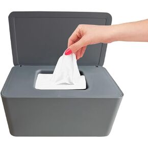 Moorfowl Baby Wipe Dispenser for Bathroom, Upgarde Design(8.2L x 4.9W x 3.9H inches), Minimalist Wipes Holder Container Flushable Wipes Box with Lid for Home Office Car