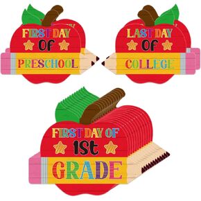 WaaHome First and Last Day of School Chalkboard Sign 8''x10'' First Day of School Sign Back to School Signs for Kids Girls Boys Reusable 15 Grades First Day of Preschool to College Photo Prop Sign
