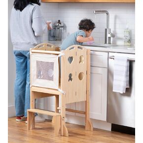 Avenlur Laurel - 4 in 1 Foldable Kitchen Tower - Step Stool for Toddlers - Ideal for Kitchen, Living Room, Playroom, and More - with Integrated Chalkboard - Children Kitchen Stool