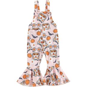 طفل رضيع فتاة هالوين الزي اليقطين شبح الجرس السفلي بذلة مريلة وزرة الحمالة السراويل الخريف الملابس in Kuwait