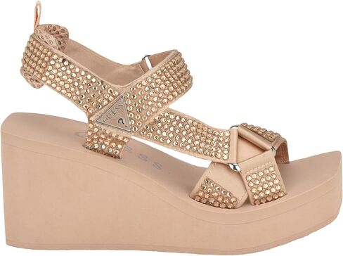 Guess Women's DAWSIN Sandal, Black 001, 8 in Saudi Arabia