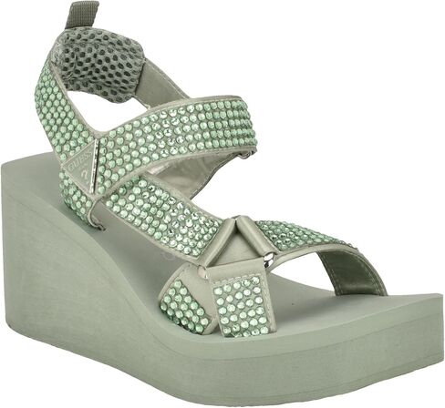 Guess Women's DAWSIN Sandal, Black 001, 8 in Saudi Arabia