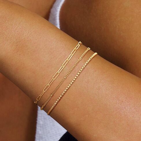 أساور تشيسكي للنساء، سوار أنيق مطلي بالذهب عيار 14 قيراط، مجموعة أساور زركونيا عصرية مقاومة للماء وقابلة للتكديس، أساور سلسلة مطرزة بالأقمار الصناعية الذهبية، مجوهرات نسائية لطيفة قابلة للتعديل in Kuwait