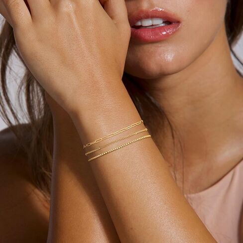 أساور تشيسكي للنساء، سوار أنيق مطلي بالذهب عيار 14 قيراط، مجموعة أساور زركونيا عصرية مقاومة للماء وقابلة للتكديس، أساور سلسلة مطرزة بالأقمار الصناعية الذهبية، مجوهرات نسائية لطيفة قابلة للتعديل in Kuwait