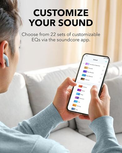 Soundcore K20i by Anker, Semi-in-Ear Earbuds, Bluetooth Wireless, 36H Playtime, Fast Charge, Clear Sound, Comfortable Fit, ENC 2-Mic Clear Calls, Custom EQ, IPX5, Bluetooth 5.3, App Control in Saudi Arabia