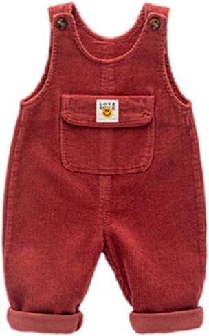 Baby Boys Girls Overalls Infant Toddler Suspender Straps Jumpsuit Romper Outfits Corduroy Adjustable Button Pants in Saudi Arabia