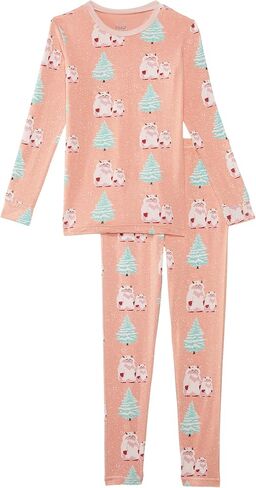 طقم بيجامة كيكي بانتس بأكمام طويلة ومطبوع للفتيات الصغيرات (الأطفال الصغار/الأطفال الصغار) in Kuwait