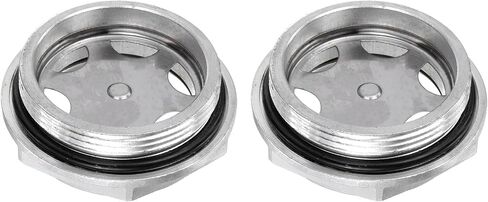HARFINGTON 2pcs Air Compressor Oil Sight Glass G1" Male Thread Liquid Level Gauge Aluminum Alloy Hex Head Oil Indicator Window with O-Ring for Air Compressor Gearbox Tanks, Silver in Kuwait