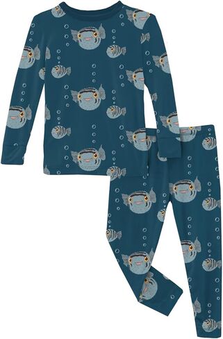 KicKee Pants Baby Girls' Print Long Sleeve Pajama Set (Toddler/Little Big Kids) in Saudi Arabia