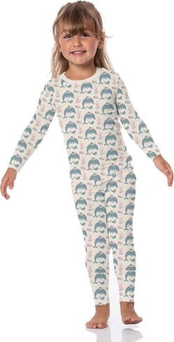 KicKee Pants Baby Girls' Print Long Sleeve Pajama Set (Toddler/Little Big Kids) in Saudi Arabia