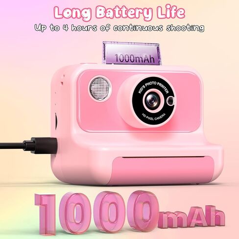 Kids Camera Instant Print, Christmas Birthday Gifts for Girls and Boys, Kids Camera 1080P HD Video Digital Camera, Toddler Toy for 3-12 Years Old, Black in Kuwait