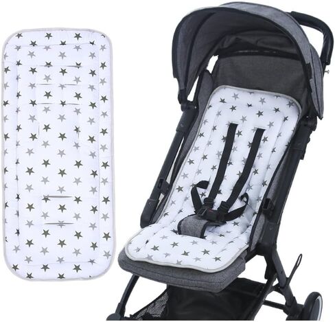 Universal Baby Stroller Seat Liner Cotton Pushchair Seat Cushion Breathable Pram Liner Insert Pad Cover Soft Stroller Cushion Pad Head and Body Support Mat in Saudi Arabia