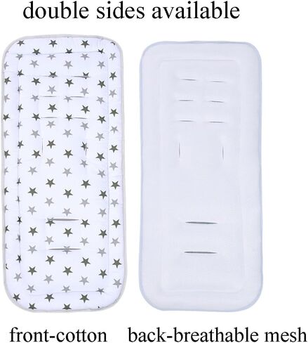 Universal Baby Stroller Seat Liner Cotton Pushchair Seat Cushion Breathable Pram Liner Insert Pad Cover Soft Stroller Cushion Pad Head and Body Support Mat in Saudi Arabia
