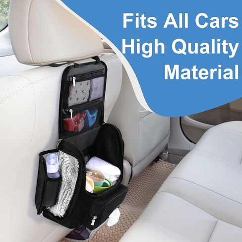 HOMBYS Portable Car Diaper Caddy Organizer, Car Caddy with Lid for Baby Stuff,Baby Backseat Car Organizer,Multifunctional Car Back Seat Oganizer (Black) in Saudi Arabia