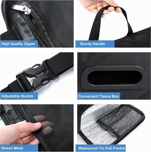 HOMBYS Portable Car Diaper Caddy Organizer, Car Caddy with Lid for Baby Stuff,Baby Backseat Car Organizer,Multifunctional Car Back Seat Oganizer (Black) in Saudi Arabia