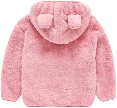 Baby & Toddler Girls Hooded Jacket Fleece Hoodie Winter, Spring, Autumn Warm Solid Color Coat with Cute Bear Ear Sweater in Saudi Arabia