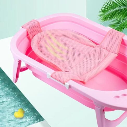 0-18 Months Newborn Bathtub Mat Adjustable Shower Mesh Seat Support Net All-round Fixed Tub Cushion Seat Baby Bath Pillow in Saudi Arabia