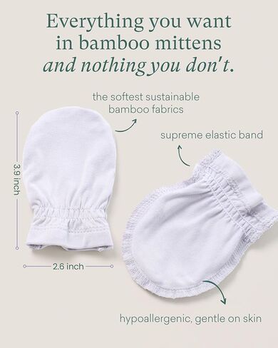 SuperSoft Baby Mittens, Bamboo Viscose Infant Newborn Mittens for Girls Boys No Scratch Gloves 6 Pack in Saudi Arabia