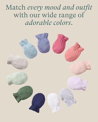 SuperSoft Baby Mittens, Bamboo Viscose Infant Newborn Mittens for Girls Boys No Scratch Gloves 6 Pack in Saudi Arabia