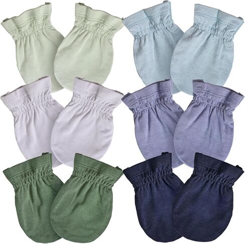 SuperSoft Baby Mittens, Bamboo Viscose Infant Newborn Mittens for Girls Boys No Scratch Gloves 6 Pack in Kuwait