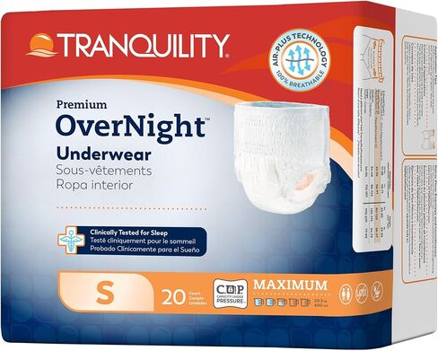 Tranquility Premium Overnight Disposable Absorbent Underwear - Maximum Absorbency, All-Night Sleep, Breathable Comfort - 34 oz Capacity, 3XL, 10 Count in Saudi Arabia