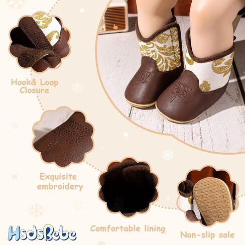 HsdsBebe أحذية للأطفال الأولاد والبنات أحذية رعاة البقر الغربية أحذية للرضع أحذية عالية الجودة للأطفال الصغار نعل ناعم غير قابل للانزلاق أحذية سرير المشي الأولى in Kuwait