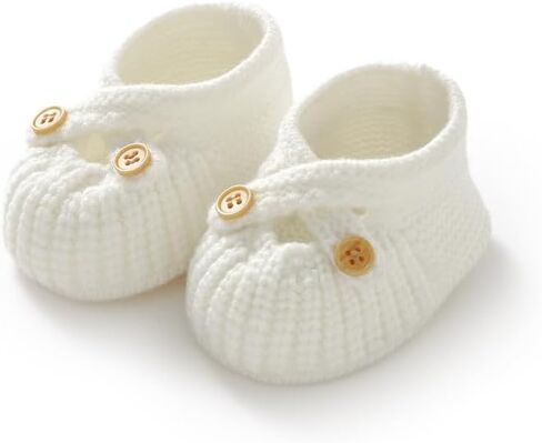 Baby Booties Newborn Babe First Walkers Non-Slip Stay On Boots Crib Shoes Sock Warm Knit Booties in Kuwait