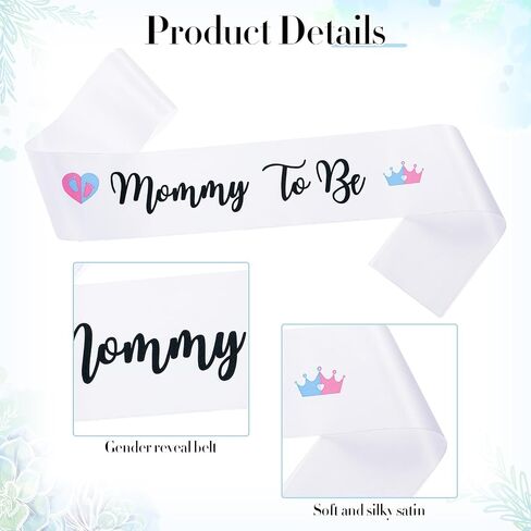3Pcs Gender Reveal Decorations Sash and Tinplate Badge Mommy to Be and Daddy to Be Baby Shower, Mommy Sash and Daddy to Be Tinplate Badge Decorations for Pregnant Keepsake Gifts in Saudi Arabia