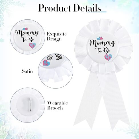 3Pcs Gender Reveal Decorations Sash and Tinplate Badge Mommy to Be and Daddy to Be Baby Shower, Mommy Sash and Daddy to Be Tinplate Badge Decorations for Pregnant Keepsake Gifts in Saudi Arabia