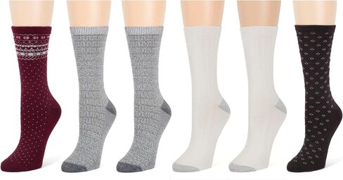 مجموعة من 6 أزواج من الجوارب النسائية فائقة النعومة من Cuddl Duds، متعددة الألوان، سهلة العناية، متوسطة الوزن in Kuwait
