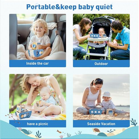 ibwaae Wooden Activity Cube Montessori Ball Drop Toys Developmental Toys for Infant Toys,Toddler Educational Learning Toy Gifts,5-in-1 Wooden Play Kit Wooden Toys for Babies in Kuwait